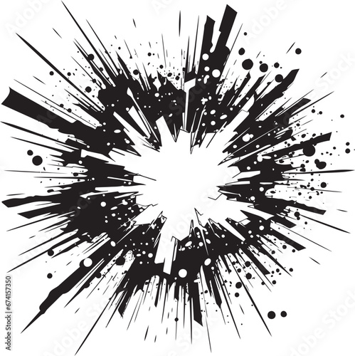 Adventurous Art Vector Icon in Black Kaboom Comic Design Explosive Emblem in Black