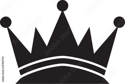 Regal Excellence Vector Icon in Black Crowning Achievement Black Crown Emblem