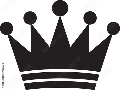 Crowning Achievement Black Crown Emblem Crown of Excellence Black Logo with Icon
