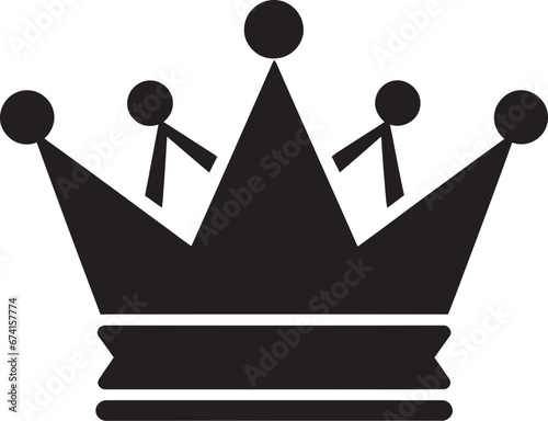 Elegance in Black Crown Emblem Vector Artistry Magnified Crown in Black