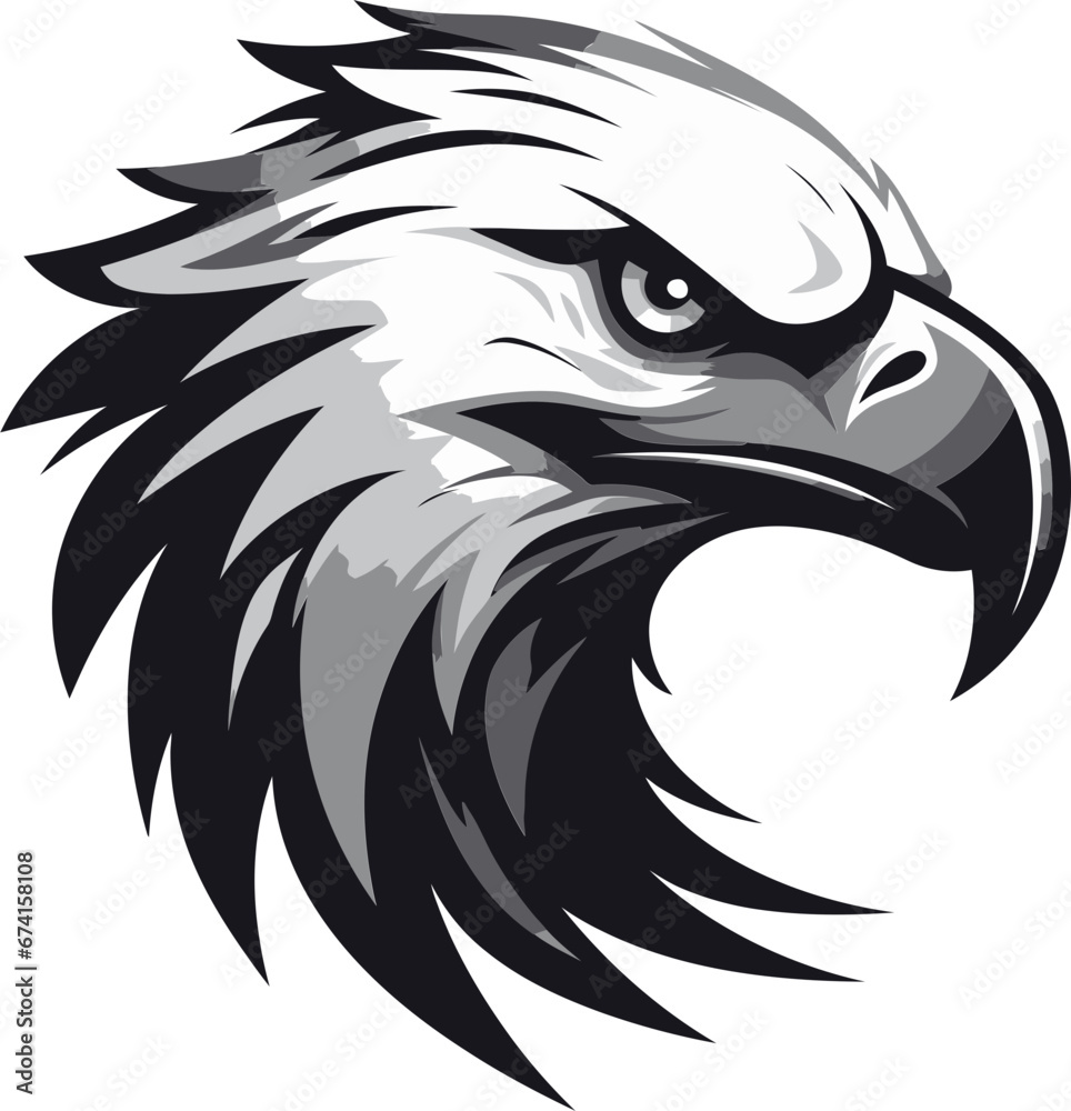Fototapeta premium Eagles Realm Black Design Emblem Monarch of the Skies Black Logo with Eagle Icon