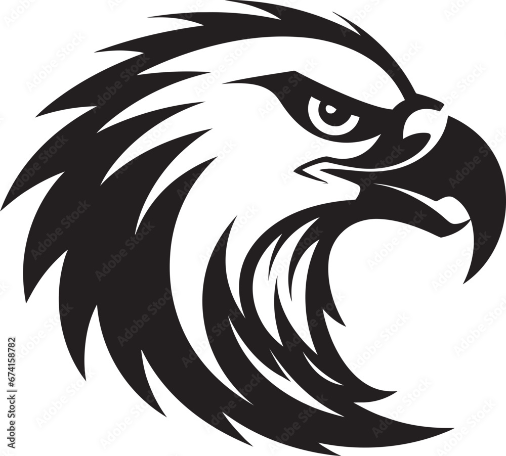 Fototapeta premium Noble Soar Black Eagle Logo Mastery Black and Majestic Eagle Vector Icon