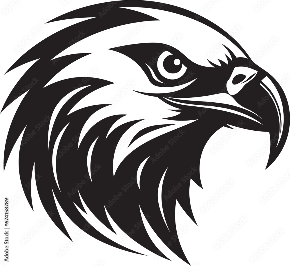 Fototapeta premium Eagles Flight Vector Icon in Black Powerful Majesty Black Eagle Icon in Vector