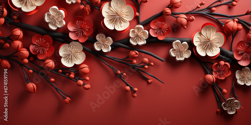 Sfondo per capodanno cinese. Ai generated. photo
