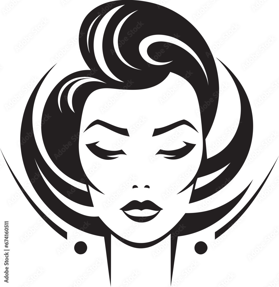 Mystical Gaze Emblem with Black Female Face Eternal Allure Logo of a Womans Face Mystical Gaze Emblem with Black Female Face Eternal Allure Logo of a Womans Face