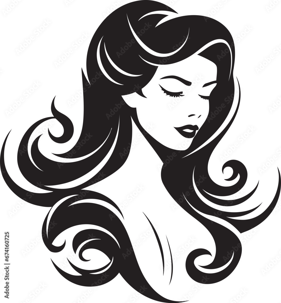 Intriguing Allure Vector Icon of Females Face in Black Sublime Serenity Black Logo with a Womans Profile Intriguing Allure Vector Icon of Females Face in Black Sublime Serenity Black Logo with a Womans Profile