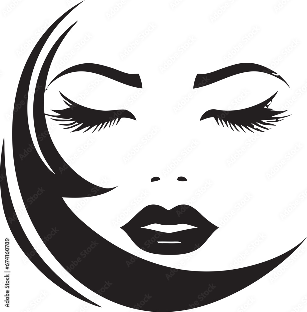 Sculpted Grace Black Logo with Womans Face in Monochrome Timeless Elegance Black Face Emblem Design with Womans Profile Sculpted Grace Black Logo with Womans Face in Monochrome Timeless Elegance Black Face Emblem Design with Womans Profile