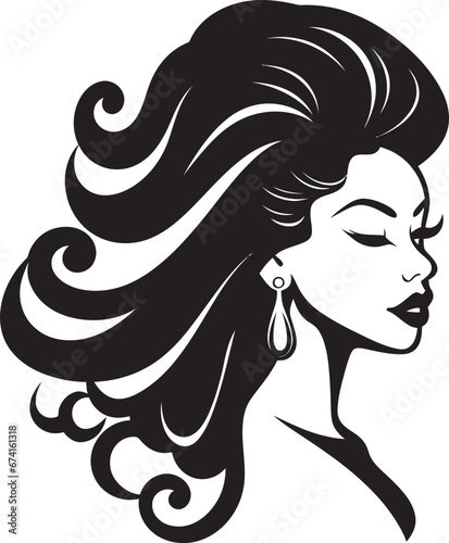 Mysterious Allure Female Face Logo in Monochrome Timeless Elegance Logo Featuring a Womans Profile