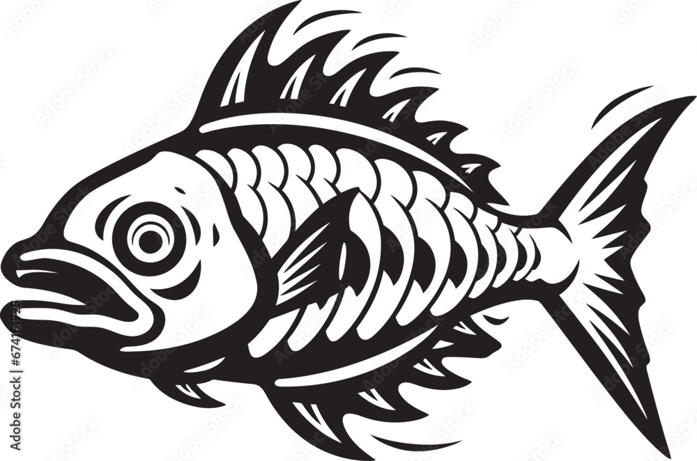 Bare Bones Beauty Fish Skeleton Vector Symbol Elegance in Anatomy Fish Bone Logo Design Bare Bones Beauty Fish Skeleton Vector Symbol Elegance in Anatomy Fish Bone Logo Design