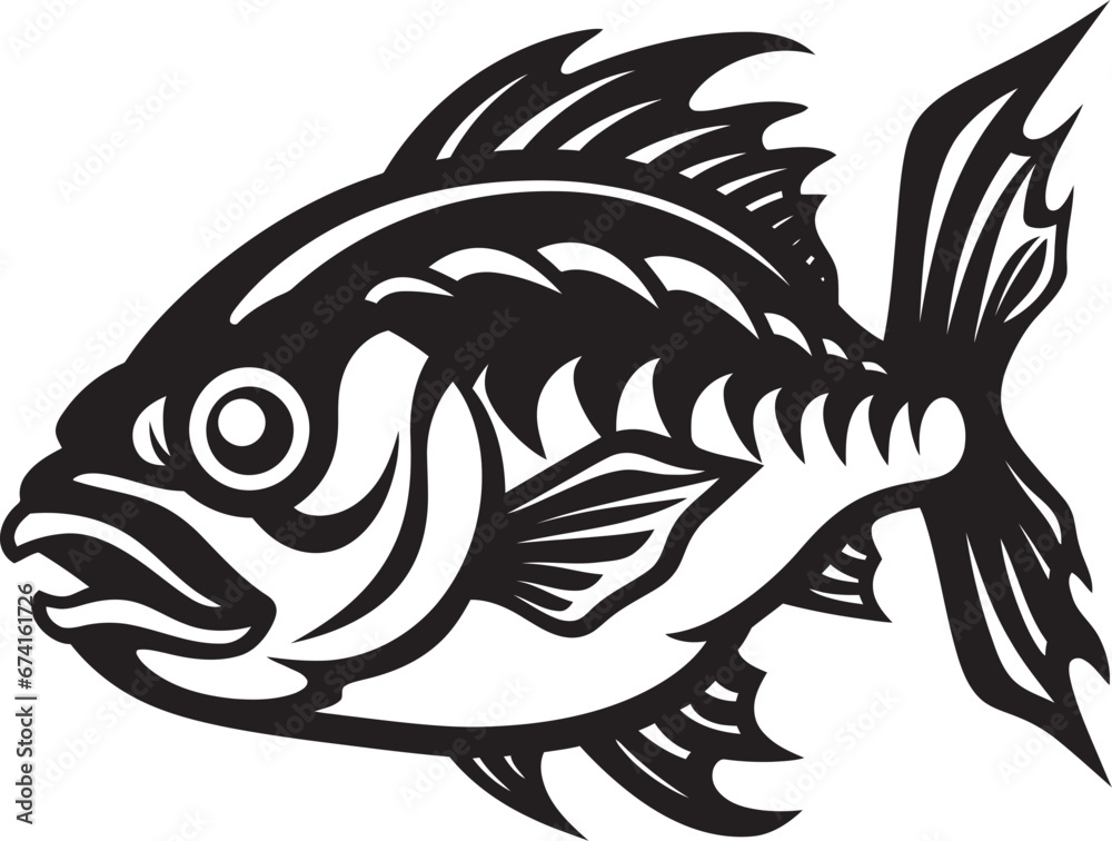 Skeletal Seas Vector Fish Logo Design Icon Bare Bones Beauty Fish Skeleton Vector Symbol Skeletal Seas Vector Fish Logo Design Icon Bare Bones Beauty Fish Skeleton Vector Symbol