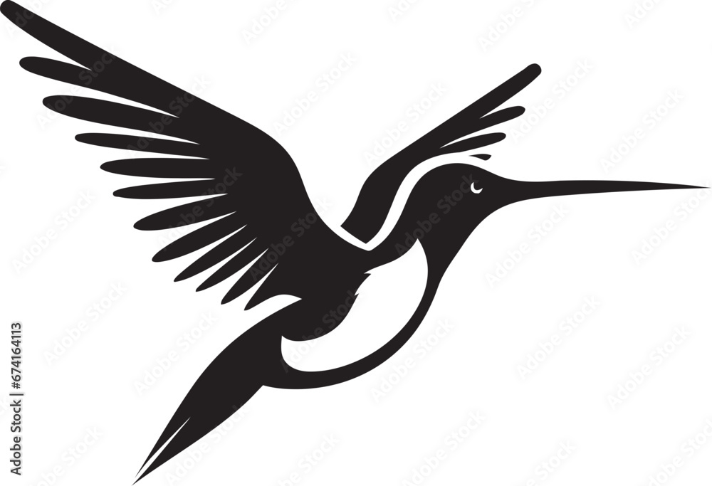 Fototapeta premium Modern Black Hummingbird Logo Hummingbird Emblem for Your Brand