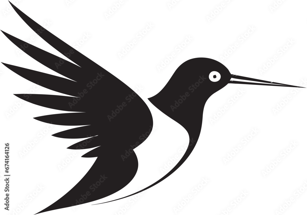 Obraz premium Hummingbird Majesty in Vector Silhouette Abstract Black Hummingbird Logo