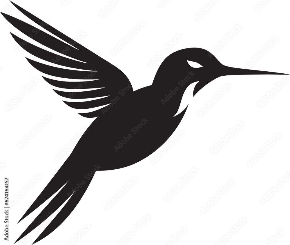 Fototapeta premium Modern Hummingbird Vector Illustration Graceful Hummingbird in Flight