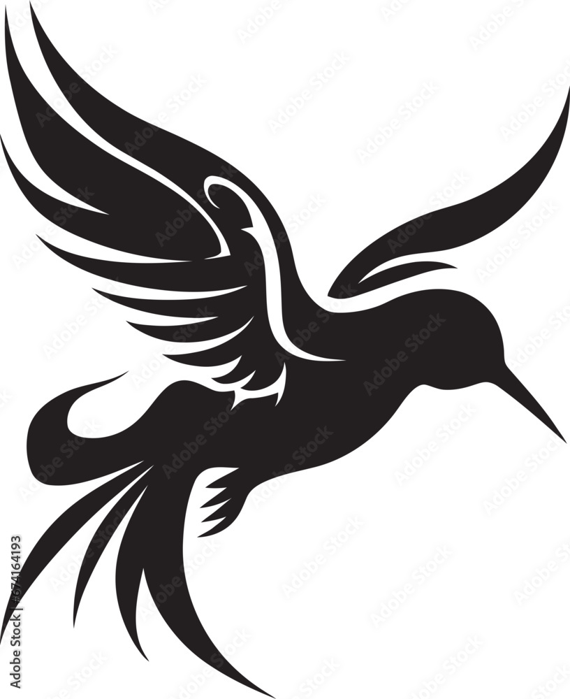 Fototapeta premium Abstract Hummingbird Silhouette Icon Hummingbird Symbol for Your Brand