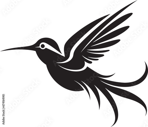 Hummingbird Symbol with Elegance Contemporary Hummingbird Profile