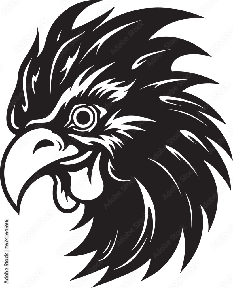 Fototapeta premium Chicken Artistry for Modern Branding Rooster Profile with Style