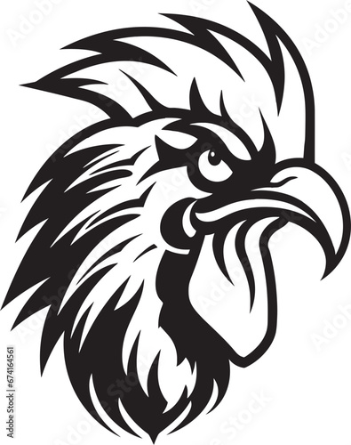 Bold Chicken Vector Emblem Rooster Symbol with Elegance