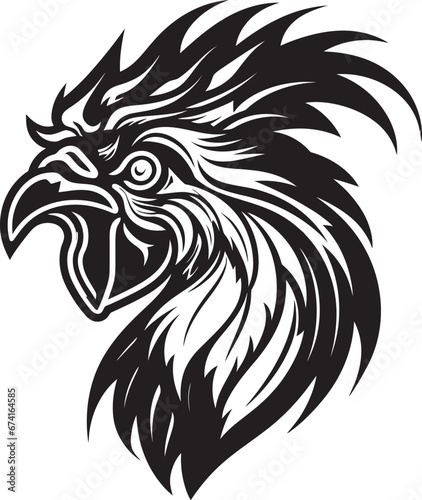 Modern Chicken Mascot Vector Illustration Graceful Rooster in Flight