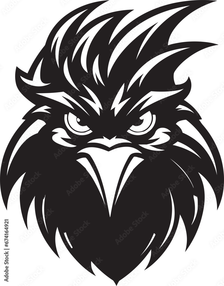 Rooster Mascot in Vector Silhouette Modern Rooster Symbol for Impactful Branding
