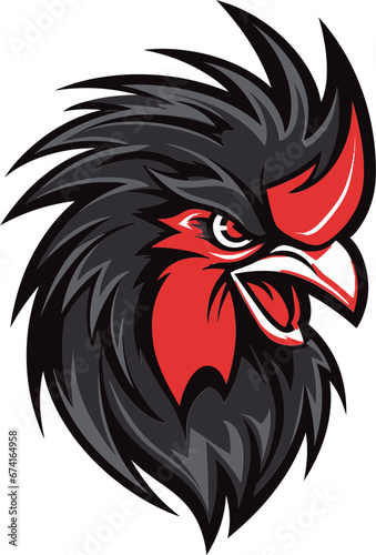 Wallpaper Mural Modern Rooster Majesty with Sleek Lines Rooster Profile in Regal Black Torontodigital.ca