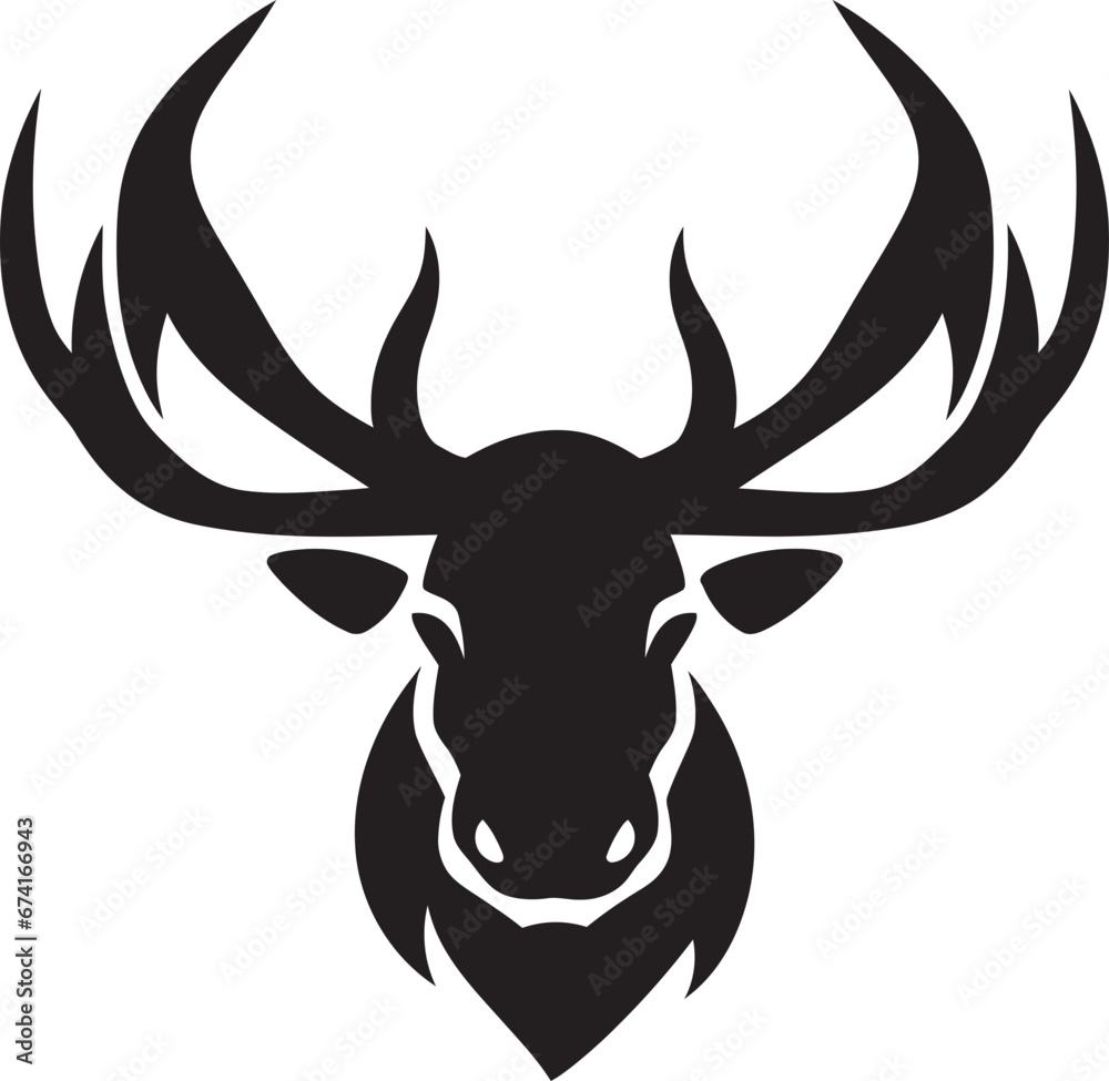 Contemporary Moose Profile in Vector Art Moose Majesty in Black and White Contemporary Moose Profile in Vector Art Moose Majesty in Black and White