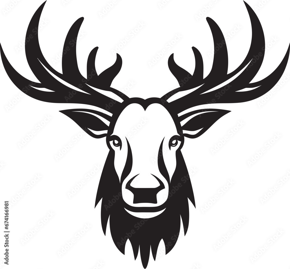 Vector Moose Icon in Contemporary Flair Moose Profile with Timeless Elegance Vector Moose Icon in Contemporary Flair Moose Profile with Timeless Elegance