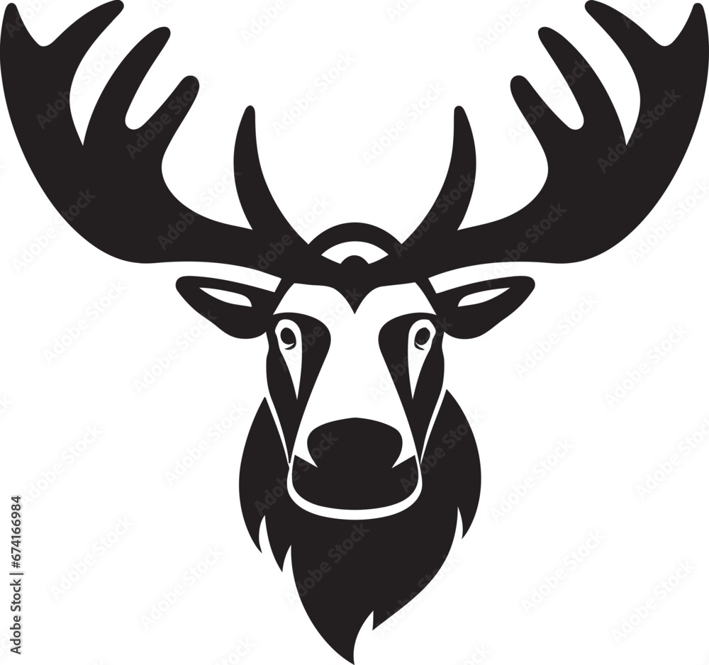 Abstract Black Moose Emblem Moose Majesty in Sleek Design Abstract Black Moose Emblem Moose Majesty in Sleek Design