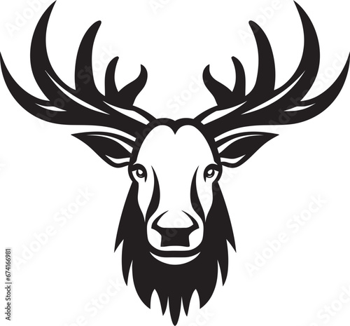 Vector Moose Icon in Contemporary Flair Moose Profile with Timeless Elegance
