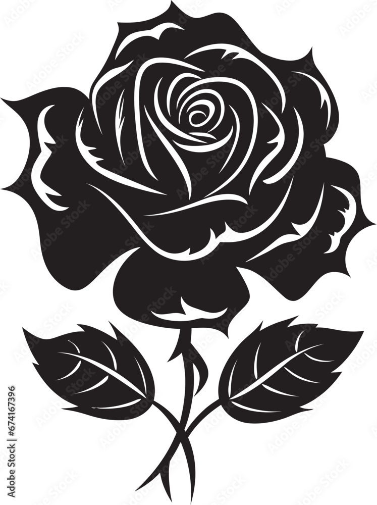 Modern Rose Emblem in Vector Art A modern and artistic interpretation of a rose Rose Profile with Contemporary Styling A contemporary design for branding excellence