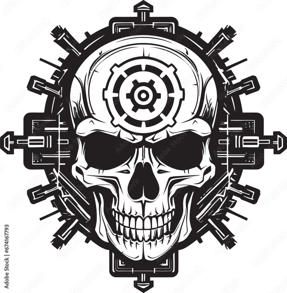 Gothic Mechanical Skull A Gothic Industrial Vision Monochromatic Machine Icon Where Cogs Conspire Gothic Mechanical Skull A Gothic Industrial Vision Monochromatic Machine Icon Where Cogs Conspire