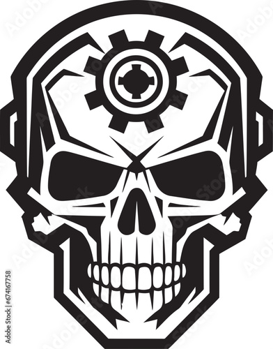 Mechanical Skull Majesty A Robotic Evolution Sculpted Tech Skull Emblem The Precision of Innovation