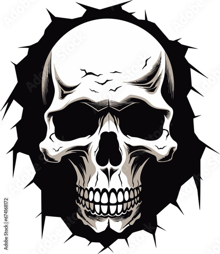 Secretive Portal The Mysterious Cracked Wall Skull Eerie Wall Resurgence The Unearthed Skull Emblem
