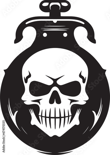 Infernal Skull Vector Devilish Symbol Design Nightmares Emblem Ghostly Skull Vector