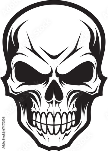 Shadowed Reverie Sinister Vector Art Enigmatic Descent Cryptic Skull Symbol