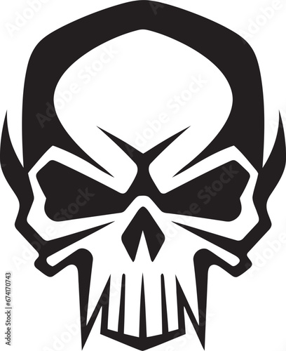 Epic Skull Icon Stylish Vector Design Ebon Ritual Occult Skull Symbol