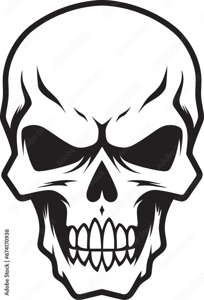Fototapeta premium Ebon Enigma Stylish Skull Logo Witching Whispers Occult Icon