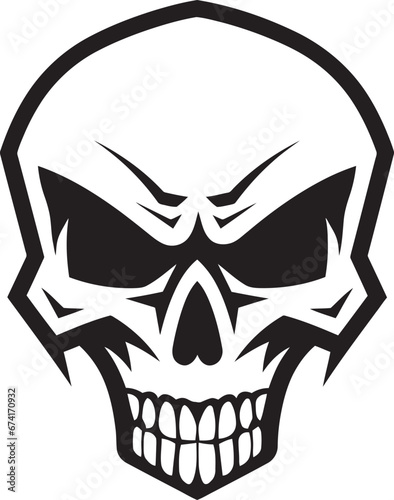 Skeletal Sorcery Cryptic Vector Head Ebon Enigma Stylish Skull Logo