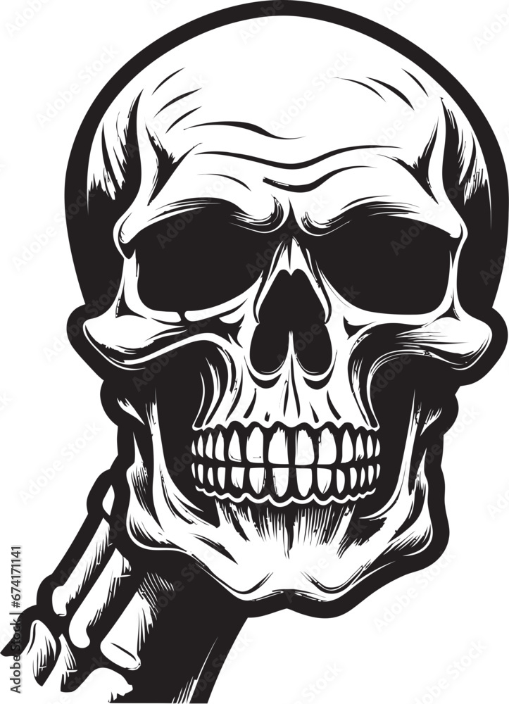 Fototapeta premium Cryptic Keeper The Ominous Skull Insignia Wraiths Whispers An Occult Vector Emblem