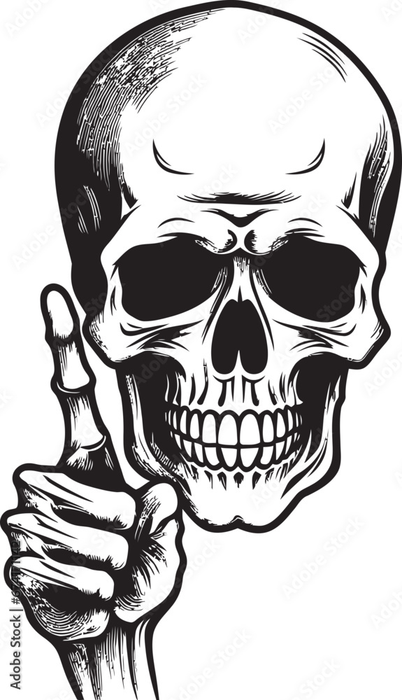 Fototapeta premium Mystical Monarch An Elegant Skull Mark Cryptic Keeper The Ominous Skull Insignia