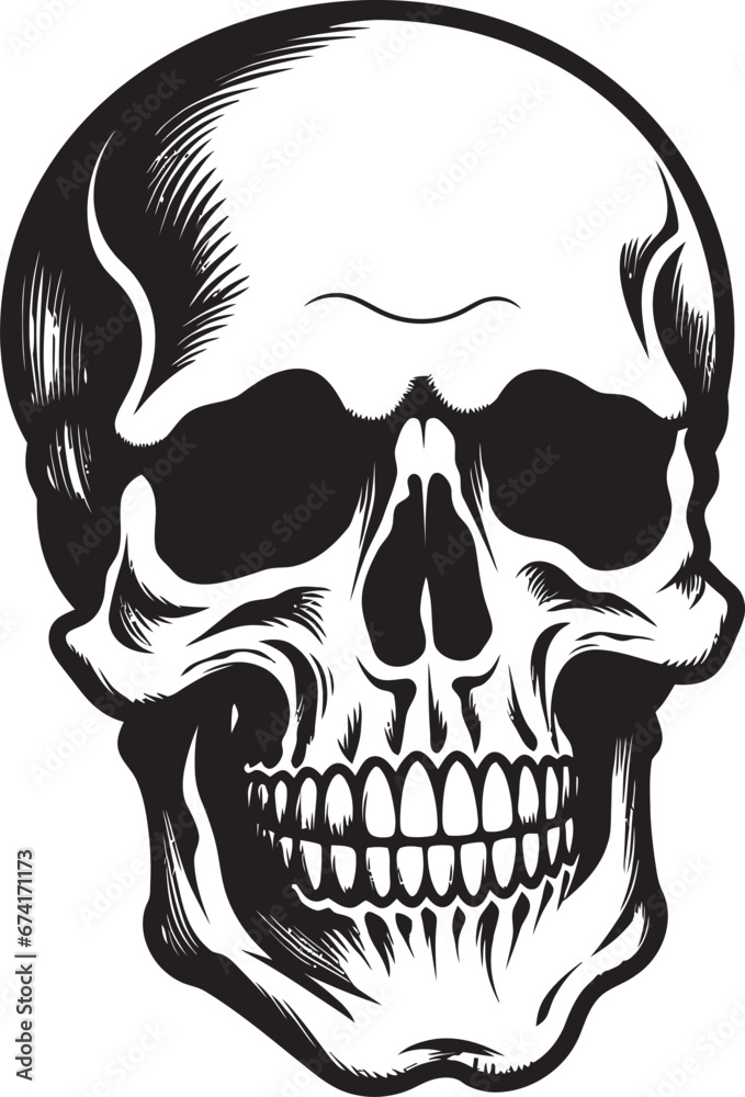 Obraz premium Ebon Monarch A Brooding Skull Symbol Phantoms Gaze An Enigmatic Emblem