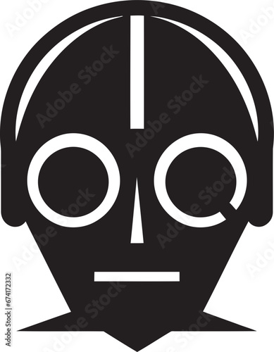 Ebon Enforcer A Futuristic Vector Logo Techno Tot A Robotic Sentinel Mascot
