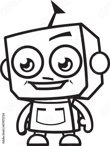 Ebon Enforcer A Compact Robot Guardian Gizmo Gladiator A Black Vector Icon
