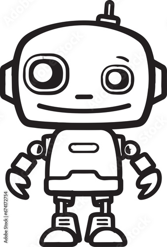 Shadowy Sentry A Stylish Robot Logo Design Tiny Techno Titan A Futuristic Vector Mascot