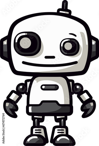 Spectral Bot Buddy A Mini Vector Symbol Shadowy Sentry A Stylish Robot Logo Design