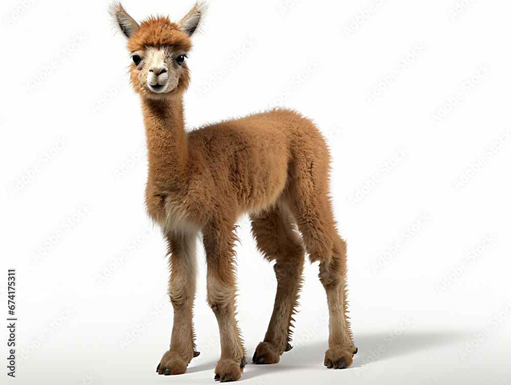 close up of a llama isolated on white