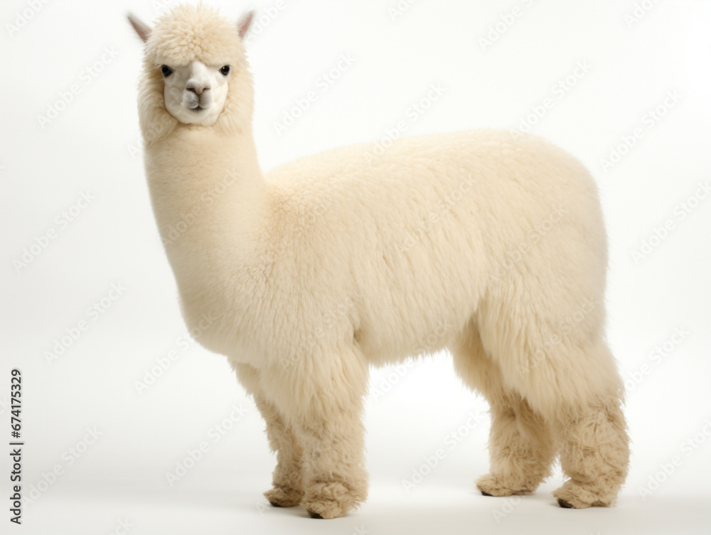Fototapeta premium close up of a white alpaca