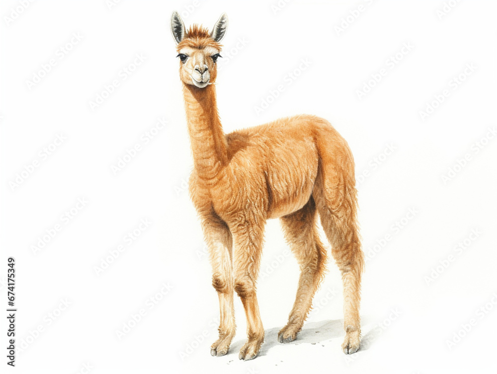 llama isolated on white background