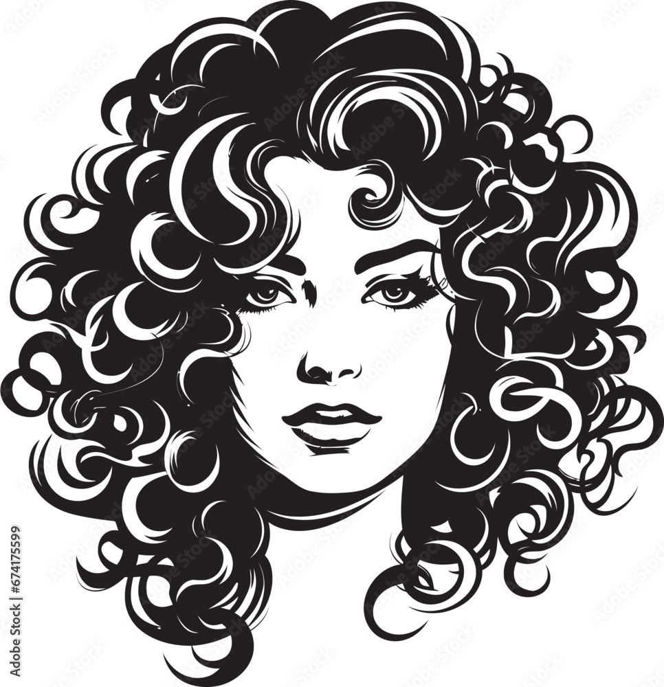 Waves of Elegance A Curly Haired Emblem Crowning Glory An Iconic Symbol of Curls