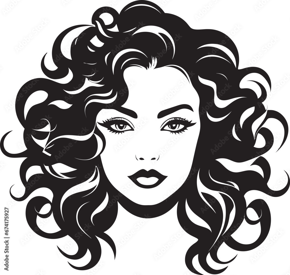 Goddess of Curls An Iconic Curly Haired Icon Midnight Beauty A Symbol of Timeless Elegance