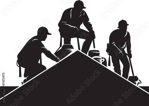 High Above A Roofing Professionals Symbol A Frame Ace A Stylish Roof Worker Icon